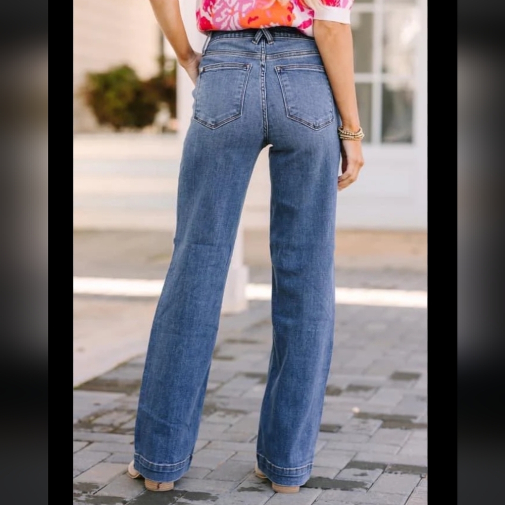 NWOT Judy Blue Wide-Leg High-Rise Jeans - Picture 3 of 12